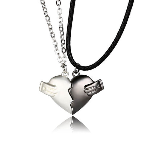 2 Pcs Heart Magnetic Bestie Necklace