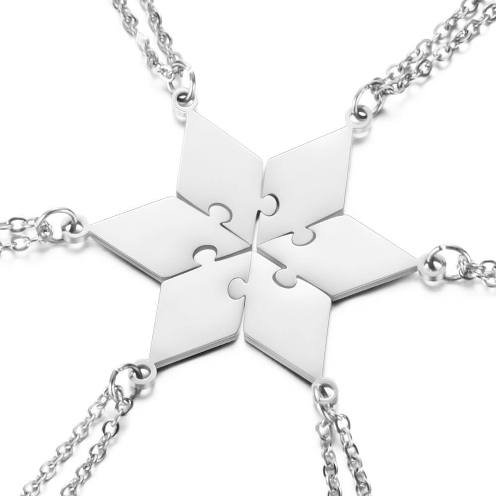 3-10 People Personalized Pizza Friendship Necklaces