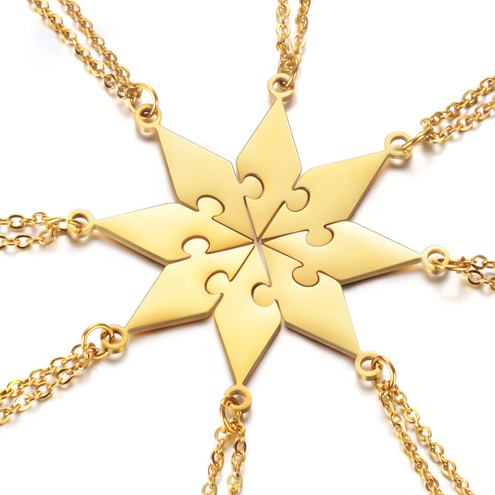 3-10 People Personalized Pizza Friendship Necklaces