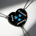 3-Piece Best Friends Forever Split Heart BFF Necklaces