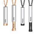 Adjustable 3D Pendant Necklace - Dual Engravings, Pull-to-Reveal