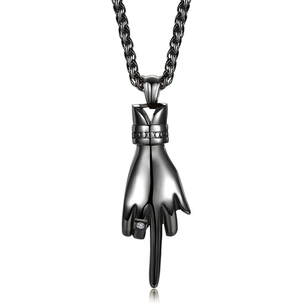 2pcs Middle Finger Necklace Set for Two People